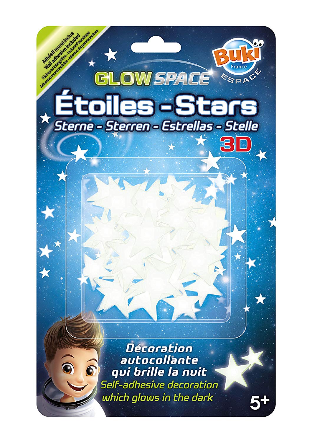 BUKI SB50 - 3D Stars, White, Medium
