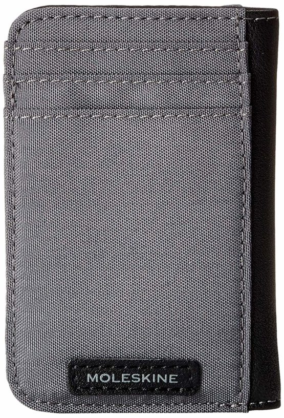 Moleskine - ID Collection - Card Wallet for Personal Documents, Bank Cards and Tickets - 4 Compartments for Bank Cards - Dimensions 7.5 x 2 x 11 cm - Colour Slate Grey