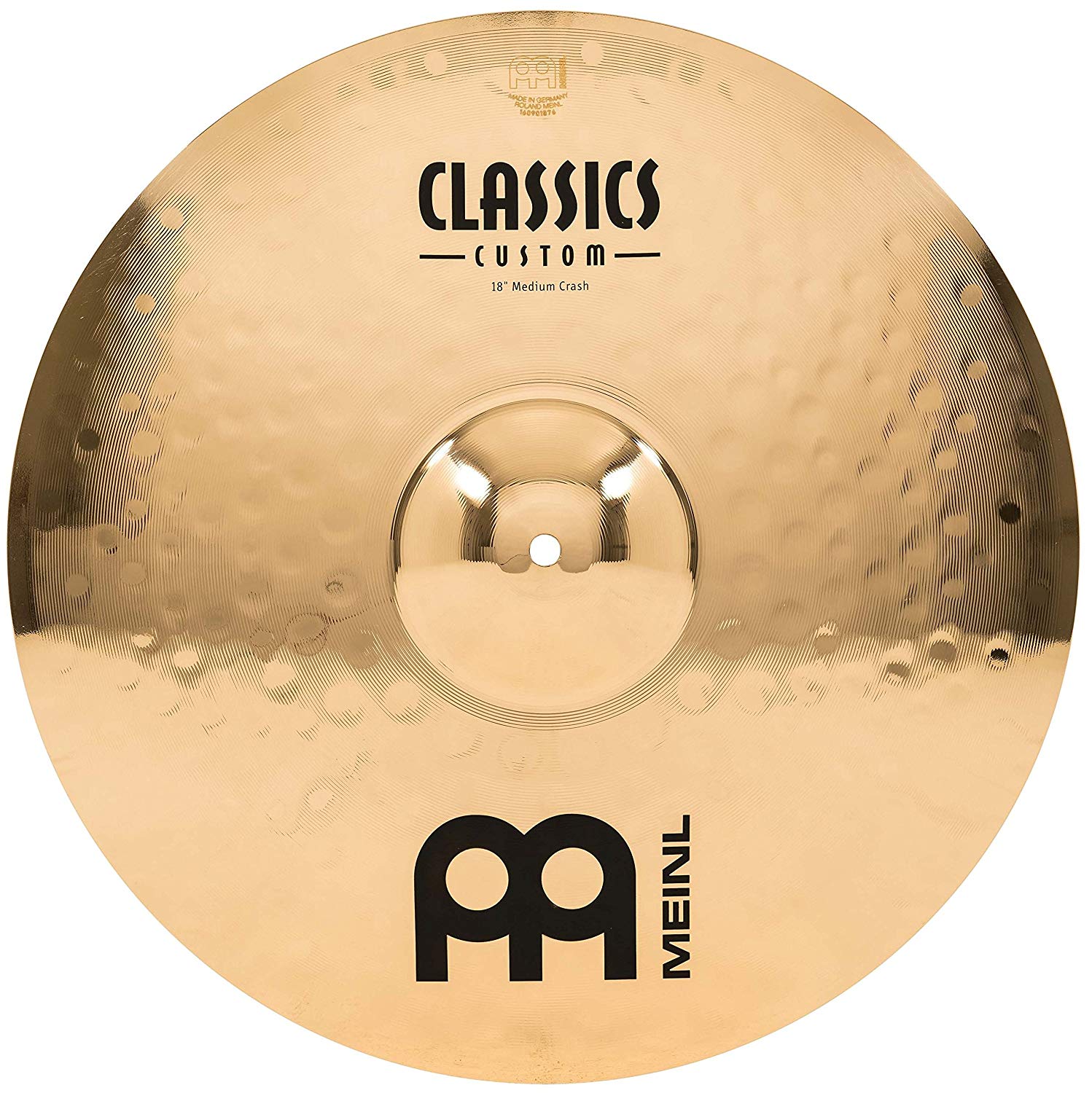 Meinl Cymbals Classics Custom Brilliant Crash Medium Cymbal 18 inch (Video) for Drum Set (45,72cm) B12 Bronze