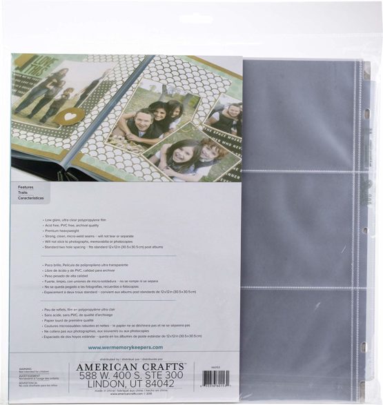 We R Memory Keepers We R Postbound Photo Sleeves 12 10/Pakage Si X 4 X 6-inch Pockets, Acrylic, Multicolour, 0.63x32.38x34.29 cm - Image 2