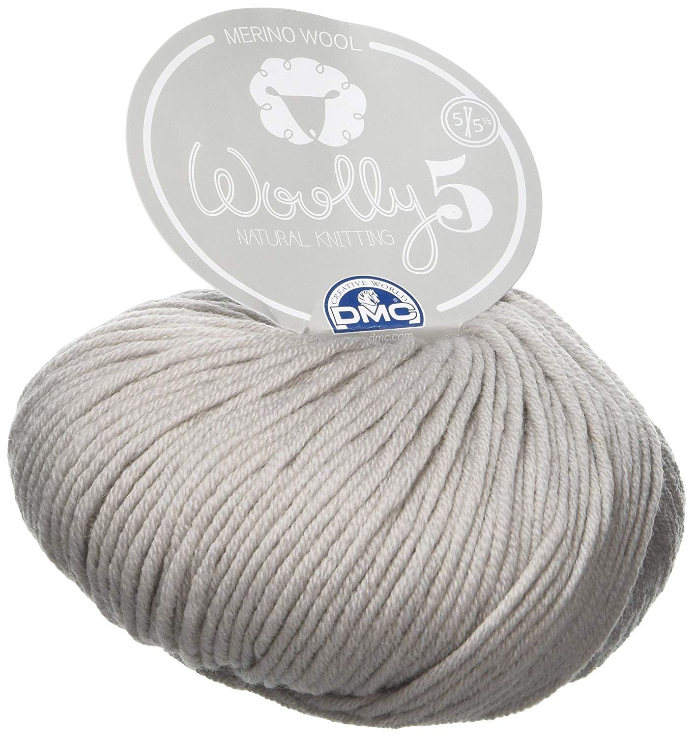 DMC Wolly 5" Merino Wool, Grey (31), 50g, 11.5 x 11.5 x 6 cm