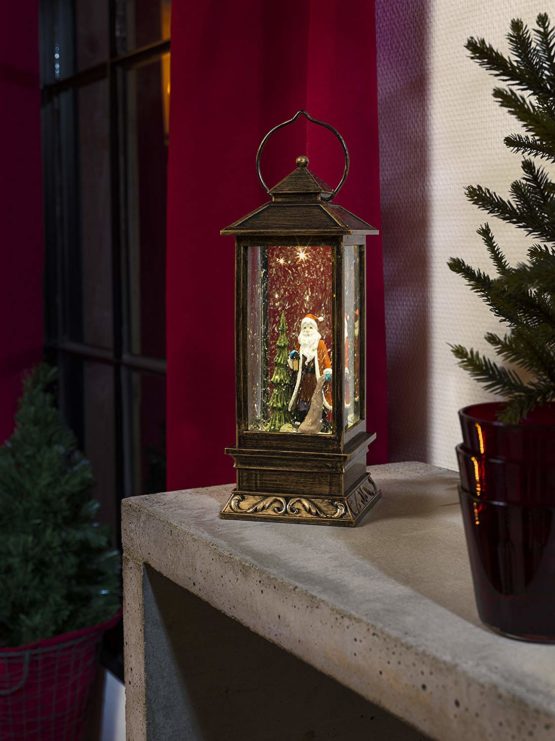 Konstsmide 2888-000 LED Snow Globe Lantern "Santa Scene", Water Filled/Water Spinner/Indoor (IP20) with 5 Hour Timer/Battery Operated: 3xC 1.5V (excl.)/Christmas Lantern 1 Warm White Diodes - Image 3