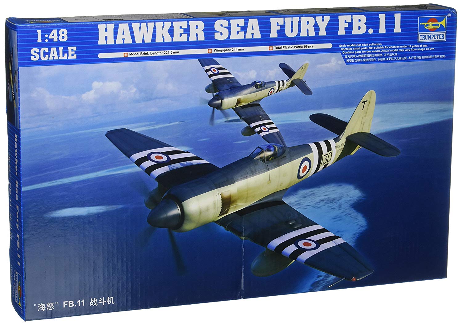 Trumpeter TRU02844 Model Kit-Hawker Sea Fury FB.11, Various