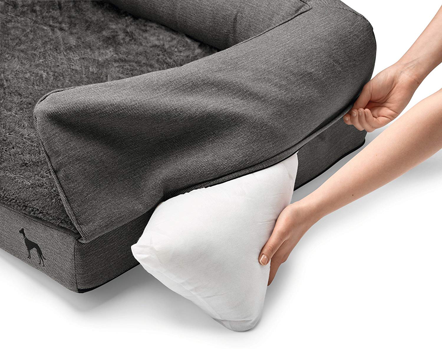 HUNTER Orthopedic Livingston Anthracite Dog Sofa, 80 X 60 cm, Medium - Image 4