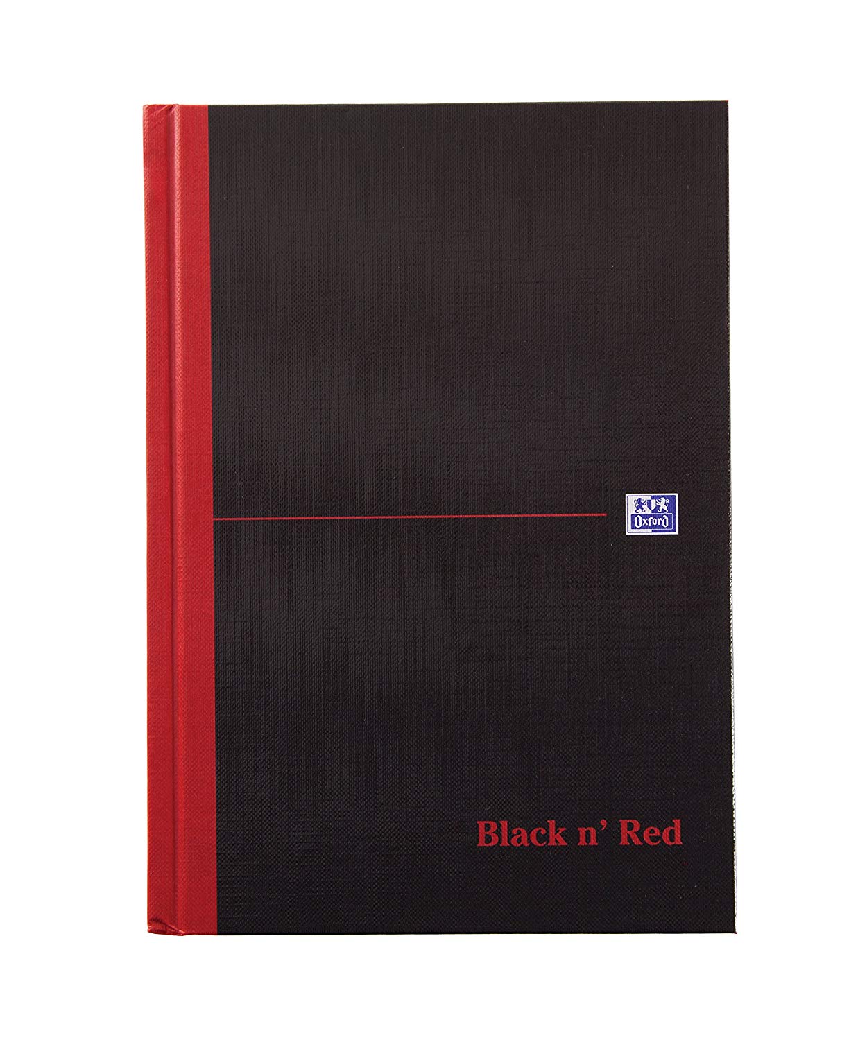 Oxford Black n' Red A5 Hardback Casebound Notebook, Ruled with A-Z Index, 192 Page, 1 Notebook, Black/Red, A5 Casebound