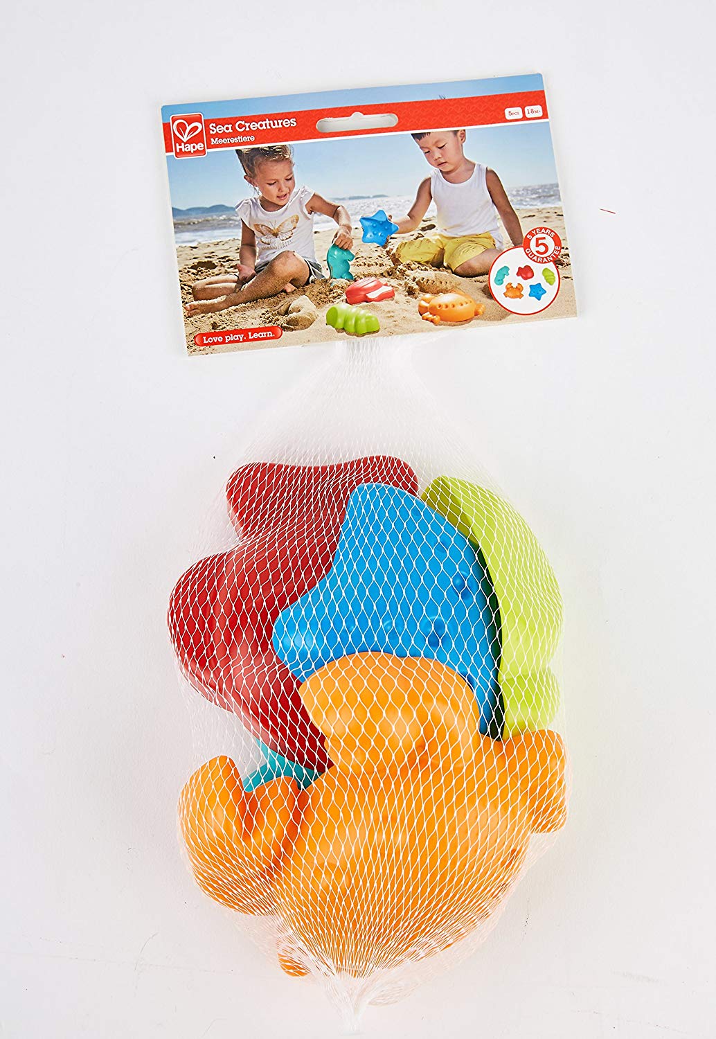 Hape Sea Creatures Sand Mould Beach Toys, for Kids 18 Months and Up, Multicolor, Mittel - Image 3