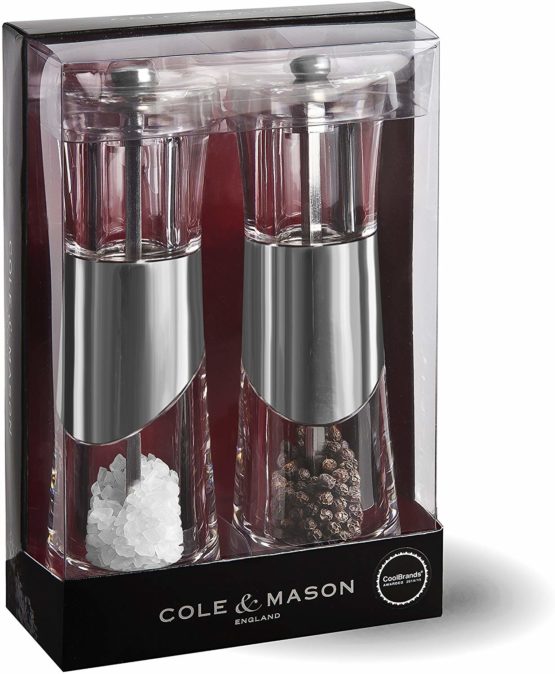 Cole & Mason H57273P Bobbi Salt and Pepper Mills | Precision+ | Chrome/Acrylic | 185mm | Gift Set | Includes 2 x Salt and Pepper Grinders | Lifetime Mechanism Guarantee - Image 2