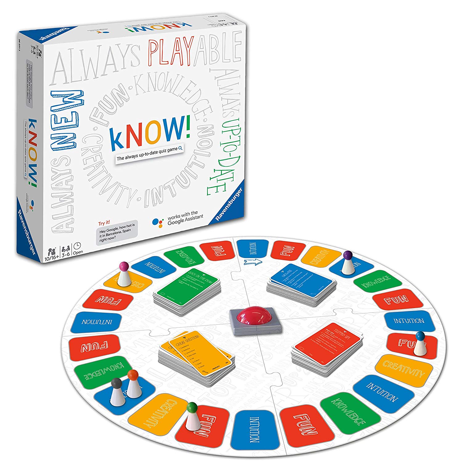 Ravensburger kNOW! - The always-up-to-date quiz game powered by the Google Assistant, Multicolor