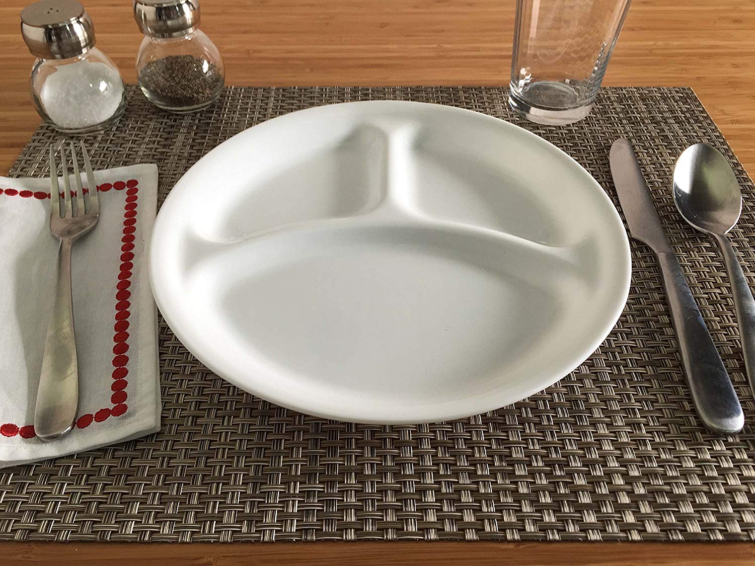 Corelle 3126 Winter Frost White 26cm Divided Dinner Plate, Pack of 6, 26 centimeters - Image 2