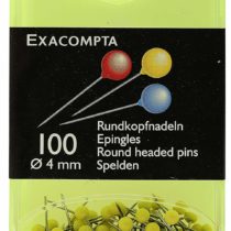 Exacompta Round Head Push Pins - Yellow