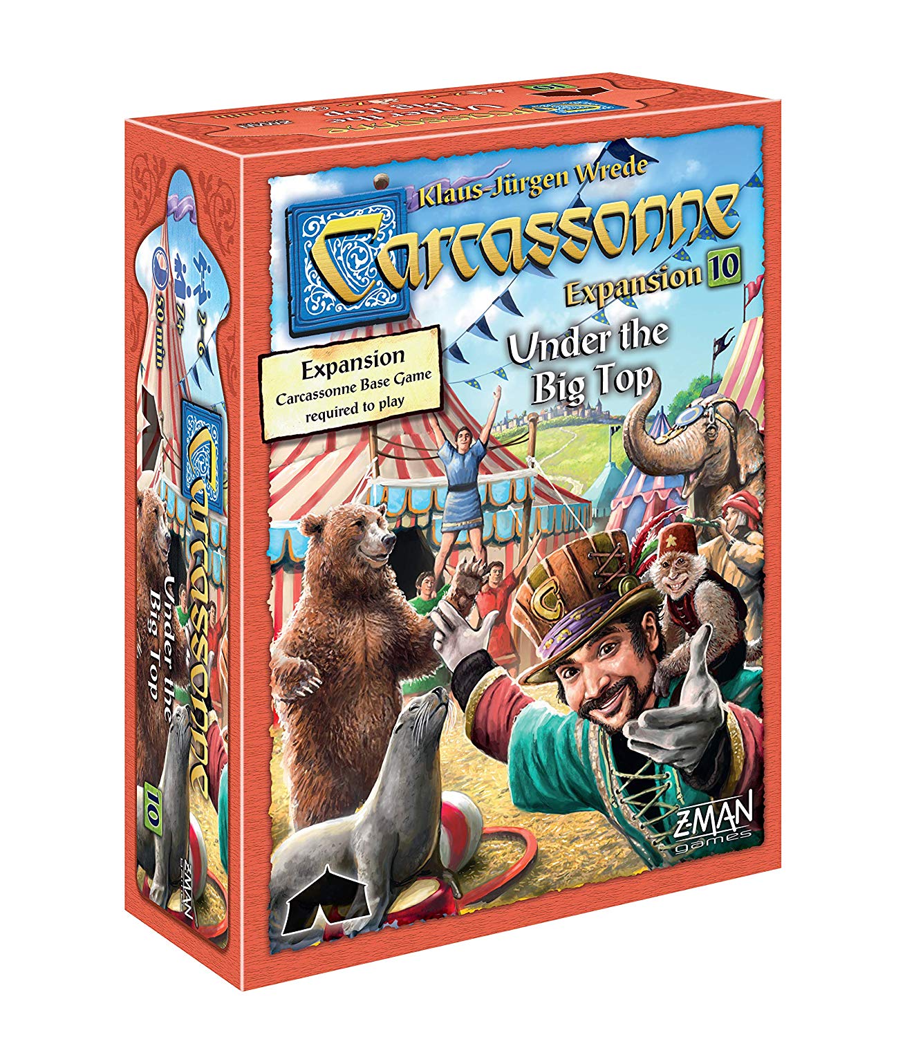 Z-Man Games, Carcassonne Under the Big Top, Board Game EXPANSION 10, Ages 7 and up, 2-6 Players, 45 Minutes Playing Time