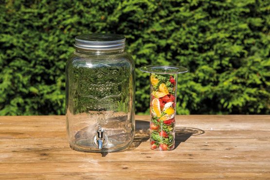 KitchenCraft Home Made Glass Drinks Dispenser Jar with Water Infuser, 7.5 litres-Transparent - Image 2