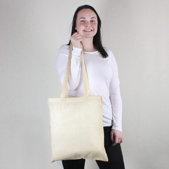 eBuyGB Pack of 5 Natural Cotton Shopping Tote Bags - Shoppers - Image 4