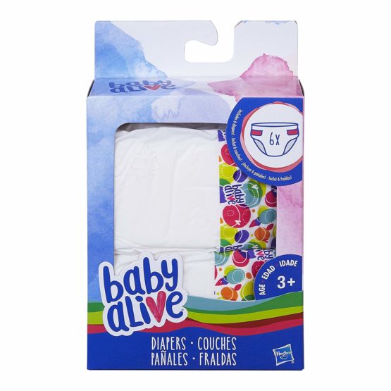 Baby Alive Toy Doll - Diapers Nappy Pack- Includes 6 Drink and Wet Nappies - Super Snacks - Image 2