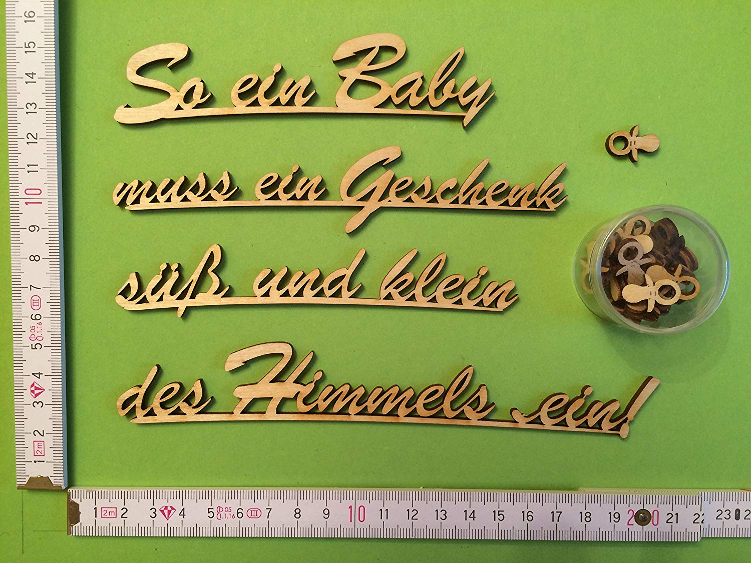 'Petra's Craft News A to SZH46BS Slogan Baby Sweet and Small Must Be A Gift Of The Sky. With wooden dummy Box, 20 mm - Image 2