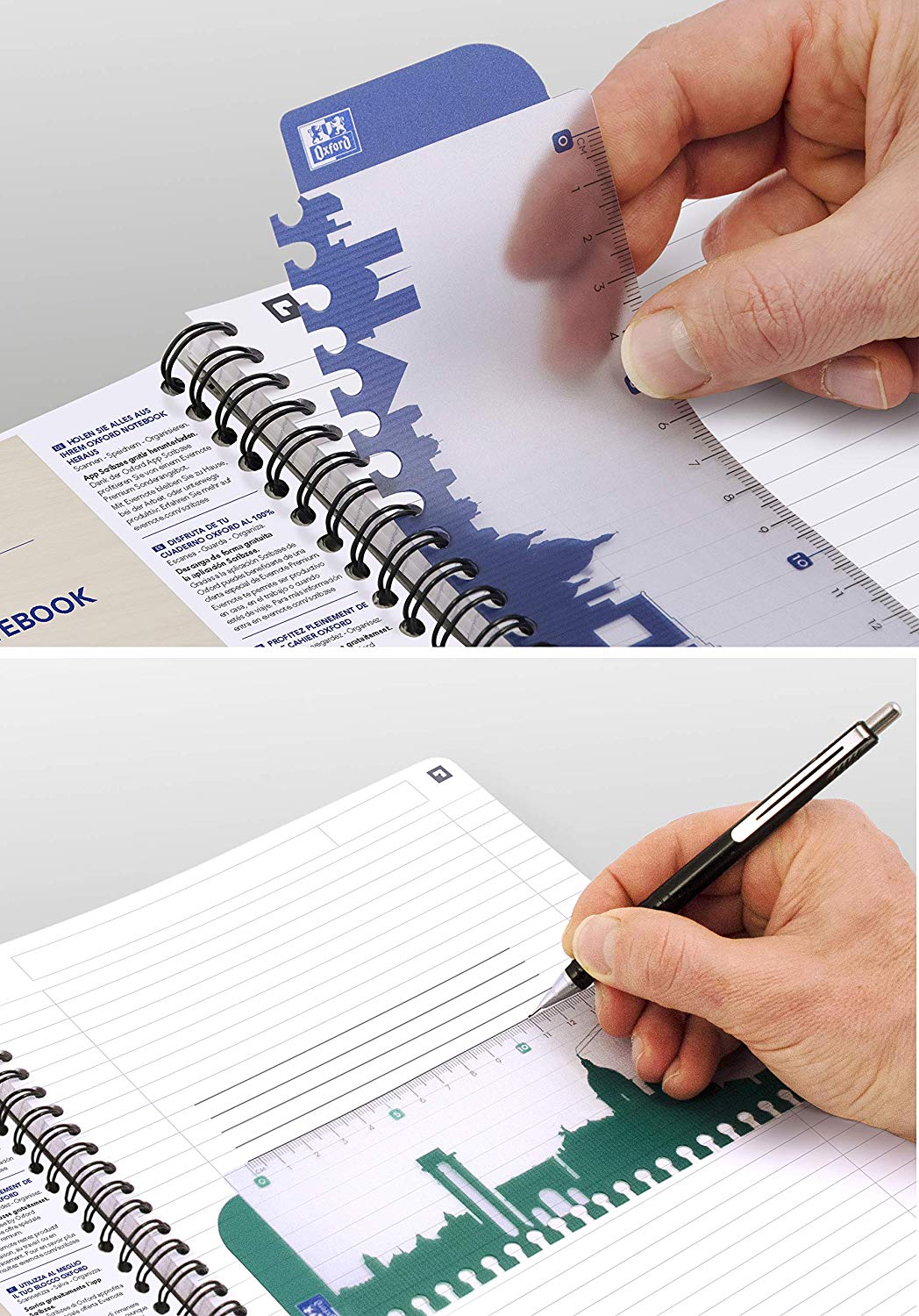 Oxford Office A4 Opaque Poly Cover Wirebound Notebook Narrow Ruled with Margin 180 Page including Repositionable Divider/Ruler - Image 4
