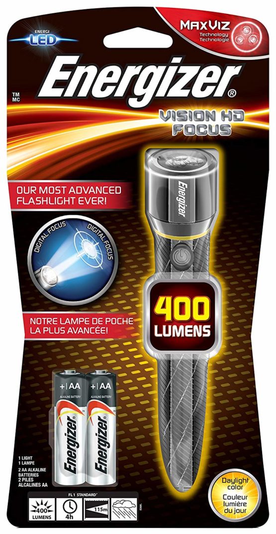 Energizer Vision HD metal handheld torch with 3 x AA included