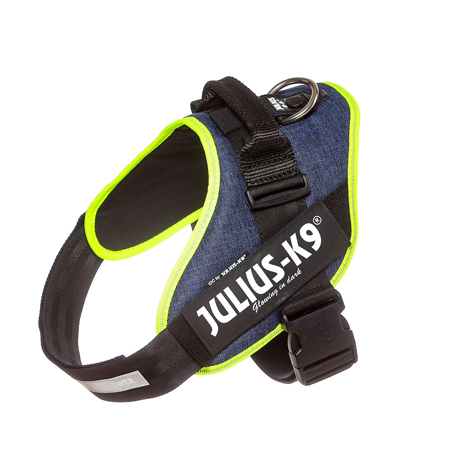 Julius-K9, 16IDC-FARNE-2, IDC Powerharness, dog harness, Size: 2, Jeans with neon edge, XL/2