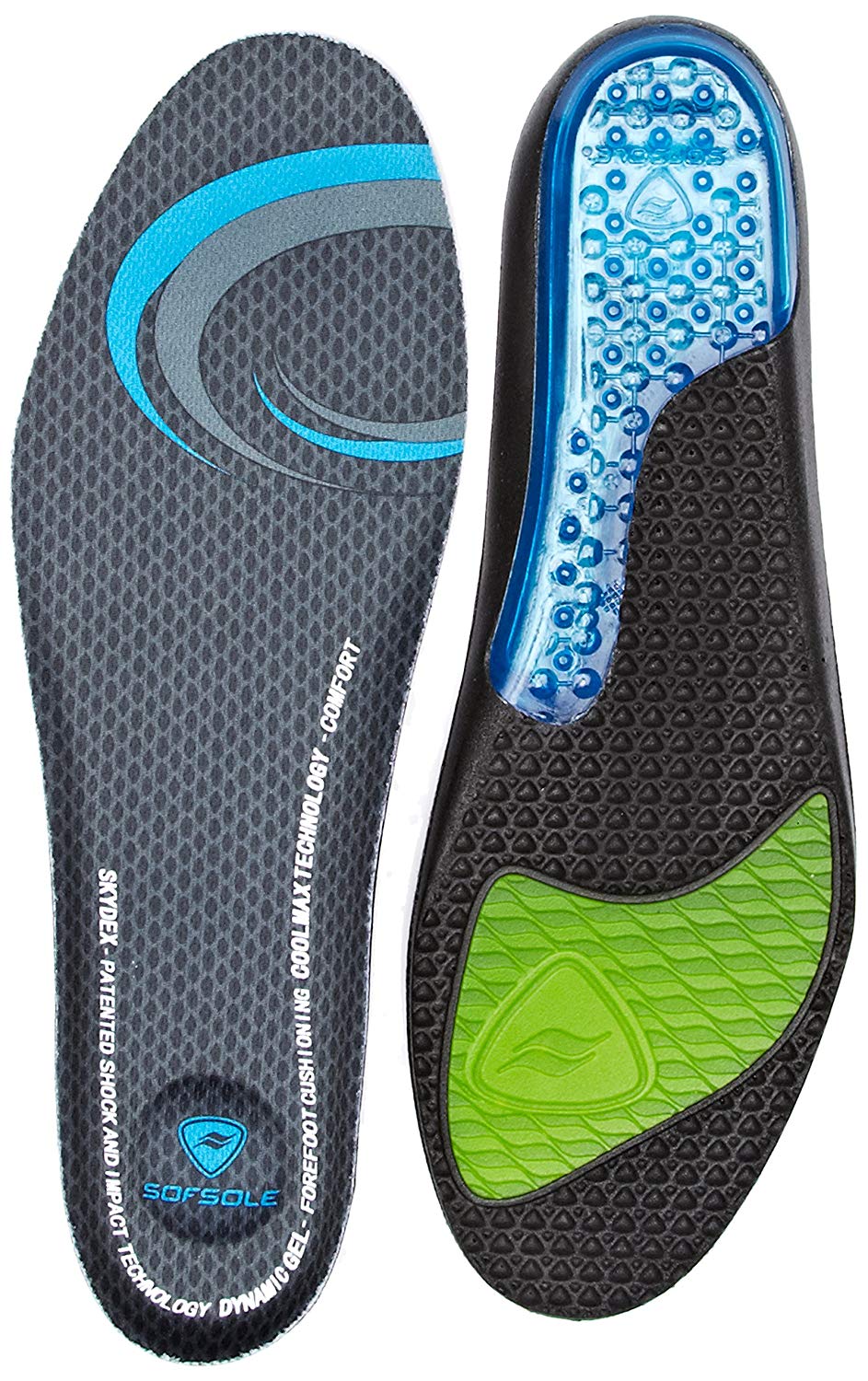 Sofsole Womens Airr Sport Insole 57102 Black 41 EU, Grey, Orange, 6-9 UK