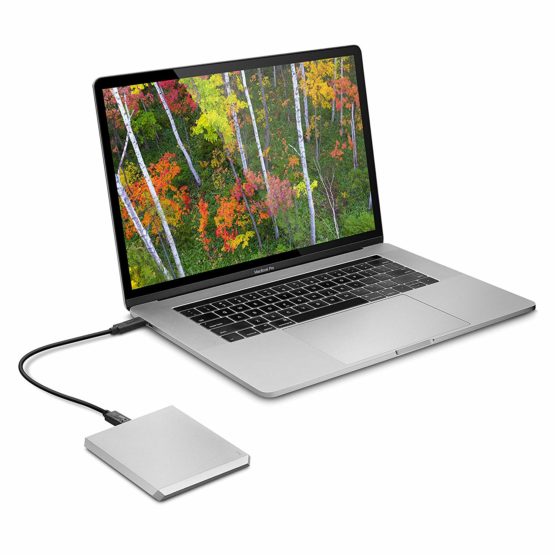 LaCie Mobile Drive, 1 TB , External Hard Drive HDD – Moon Silver, USB-C USB 3.0, With Rescue Services (STHG1000400) - Image 2