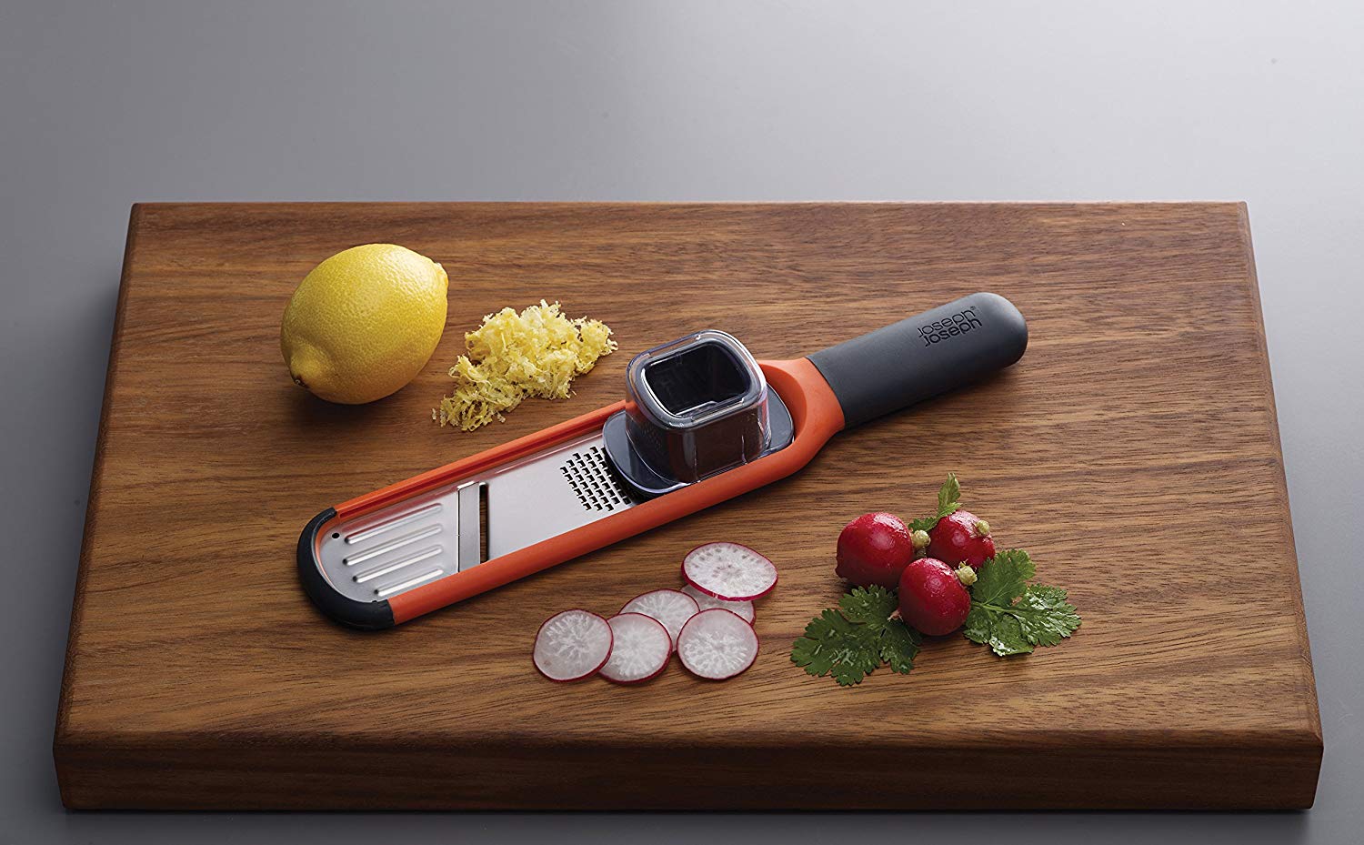 Joseph Joseph Handi-Grate 2-in-1 Mini Grater and Slicer, Razor sharp Stainless steel blades for grating and slicing - Orange, 24 - Image 2