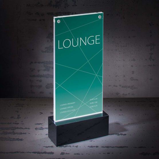 SIGEL TA424 LED Sign Holder, upright, for DL, illuminated double-sided presentation, acrylic, transparent, 1 pc. - Image 2