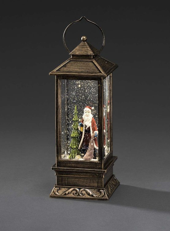 Konstsmide 2888-000 LED Snow Globe Lantern "Santa Scene", Water Filled/Water Spinner/Indoor (IP20) with 5 Hour Timer/Battery Operated: 3xC 1.5V (excl.)/Christmas Lantern 1 Warm White Diodes - Image 2