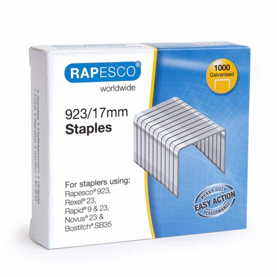 Rapesco 1240 Staples - 923/17mm (Box of 1,000)