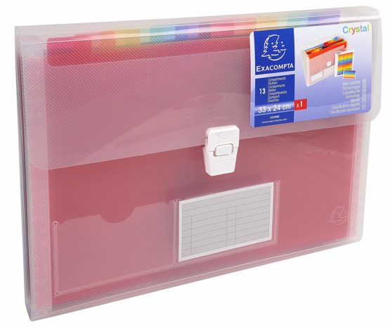 Exacompta Ref - 55298E Crystal Multipart Expanding Case, 330x250mm Ideal for A4 Size Documents, 13 Tabbed Sections and Holds up to 400 Sheets, PP with Brightly Coloured Dividers - Image 3