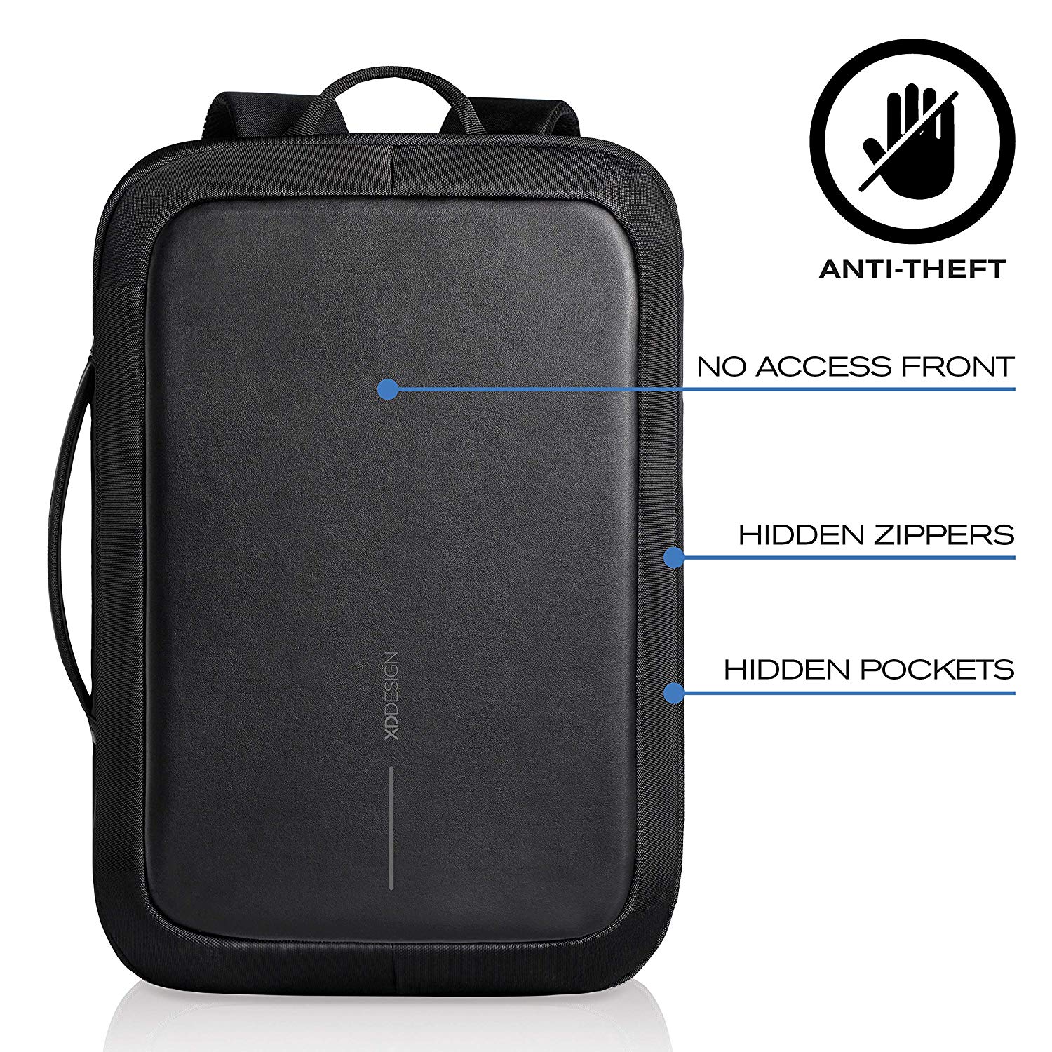 XD Design Bobby Bizz Anti-Theft Laptop Backpack & Briefcase Black USB (Unisex) - Image 2