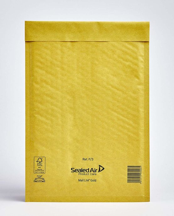 Mail Lite F/3 220 mm x 330 mm Padded Mailing, Gold, 1 Bag