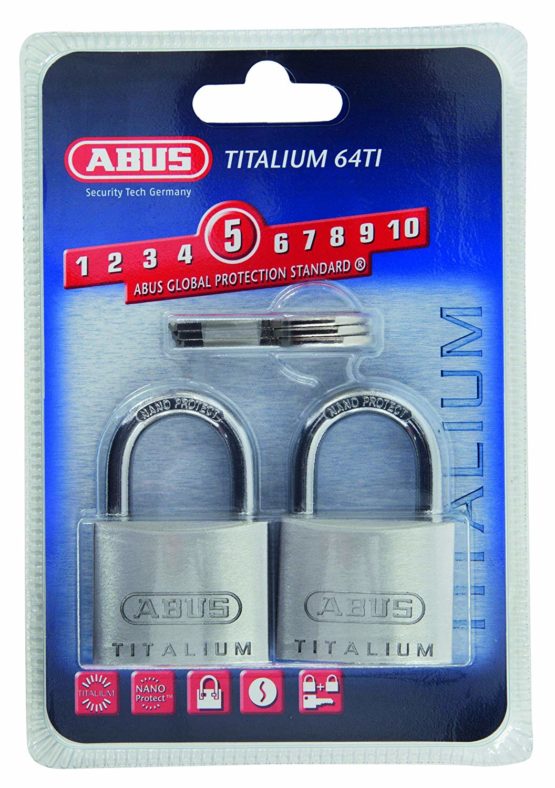Abus 56394 64TI/40 2 Titalium Padlock 40 mm 0100540, Silver, 40