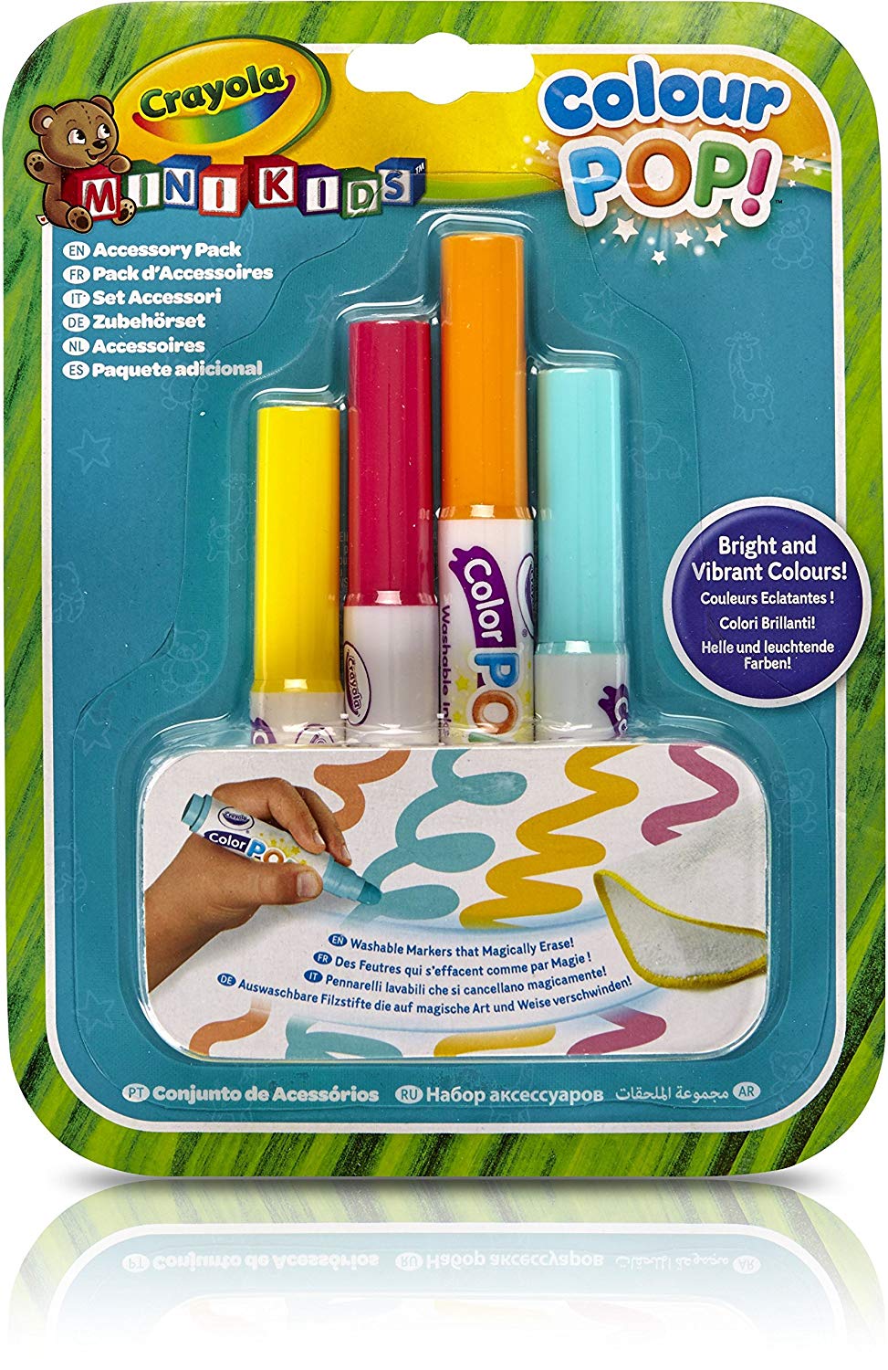 Crayola Mini Kids Colour Pop - 81-2007-E-000 4x Marker Refill - Water Washable Colouring, Multicolor, 4 count (Pack of 1)