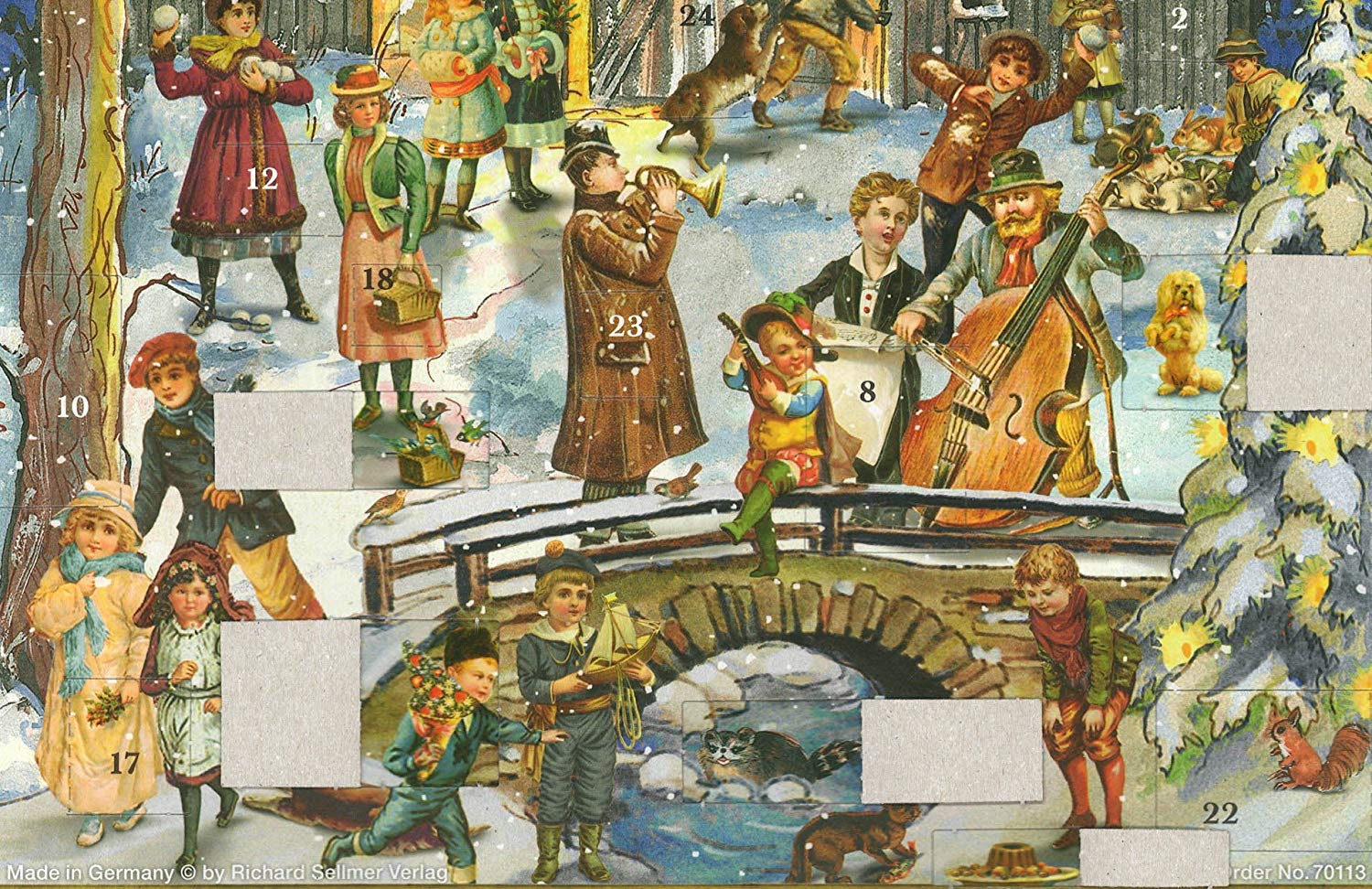 Advent Calendar large format with Victorian design "Christmas Musicians" - Image 2