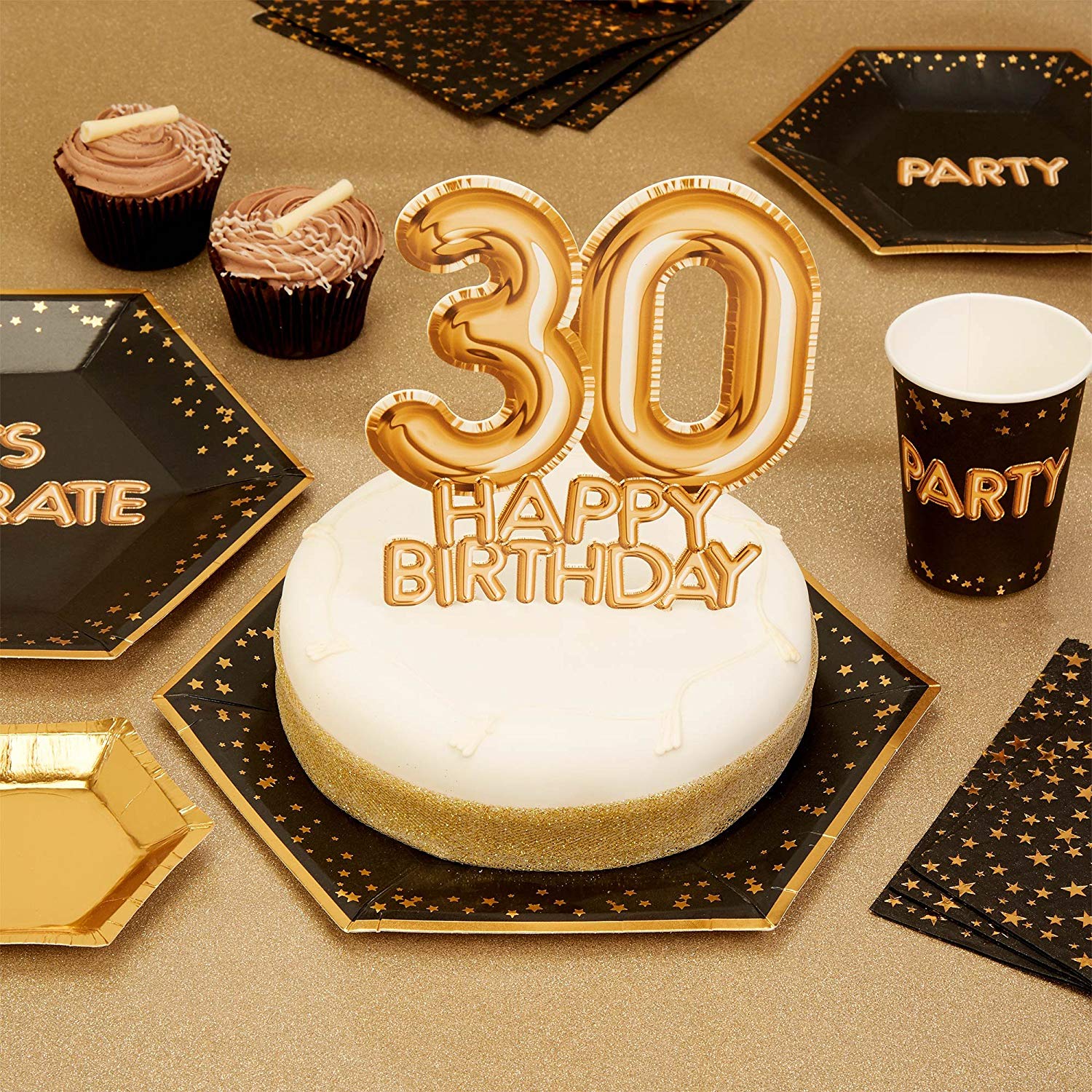 Neviti 773604 Glitz & Glamour - Cake Topper - Gold - Age 30 - Image 2
