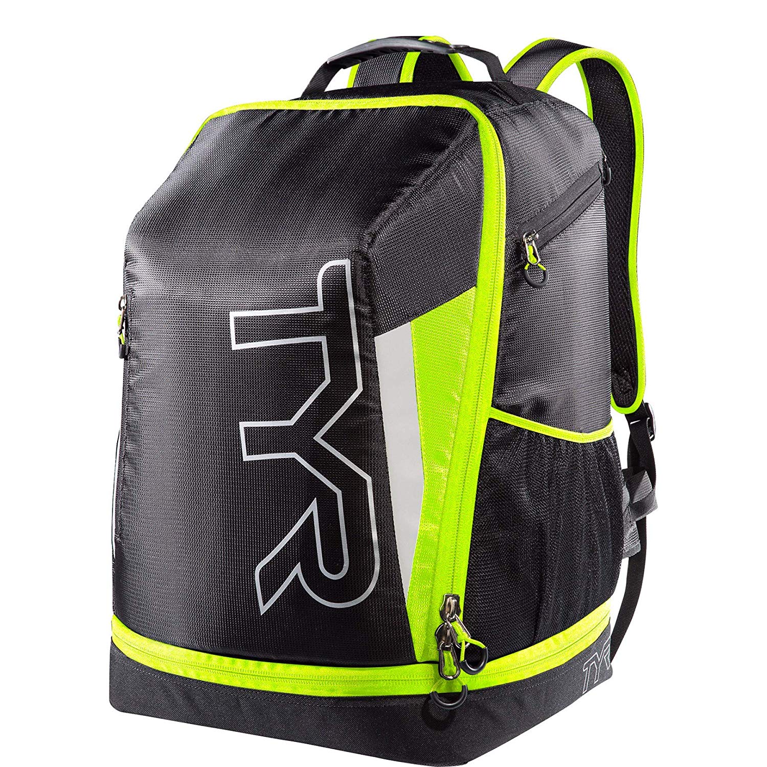 TYR Apex Transition Backpack Triathlon Bag - Black/Fl Yellow, Free size