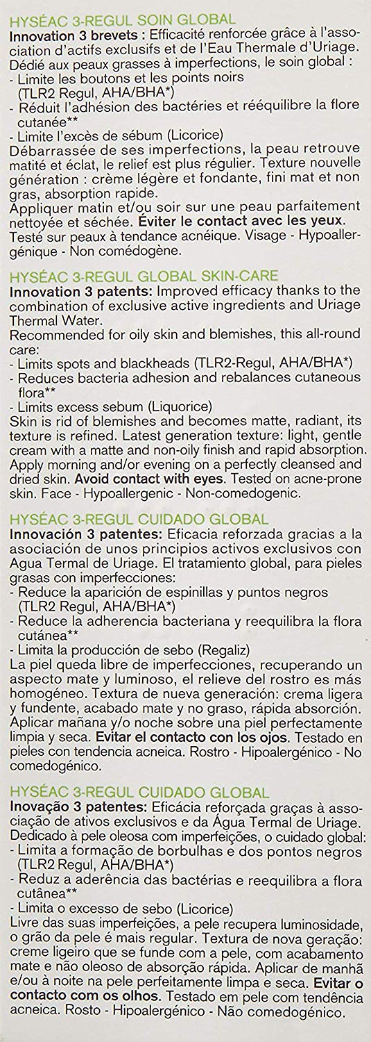 Hyséac 3-Regul Global Skin-Care 40 Ml, Multicolour, 40 ml (Pack of 1) - Image 3