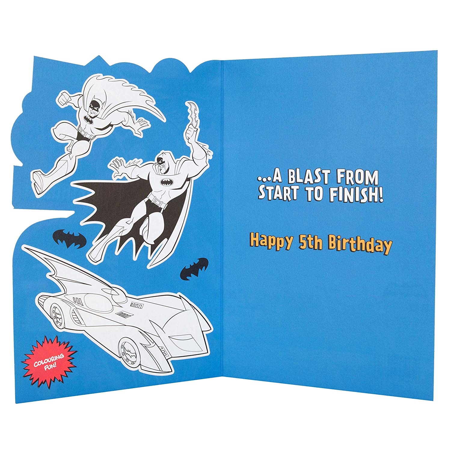 Hallmark Warner Brothers 5th Birthday Card "Batmobile" - Medium, silver - Image 2