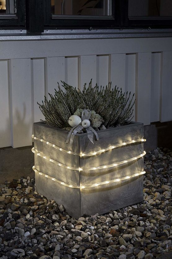 Konstsmide 3745-100 LED Light Tube 9 m / for Outdoor Use (IP44) / Battery Operated 4 x D 1.5 V (Exclusive) / with Light Sensor / 6 Hours and 9 Hours Timer / 144 Warm White Diodes / Transparent Hose - Image 3