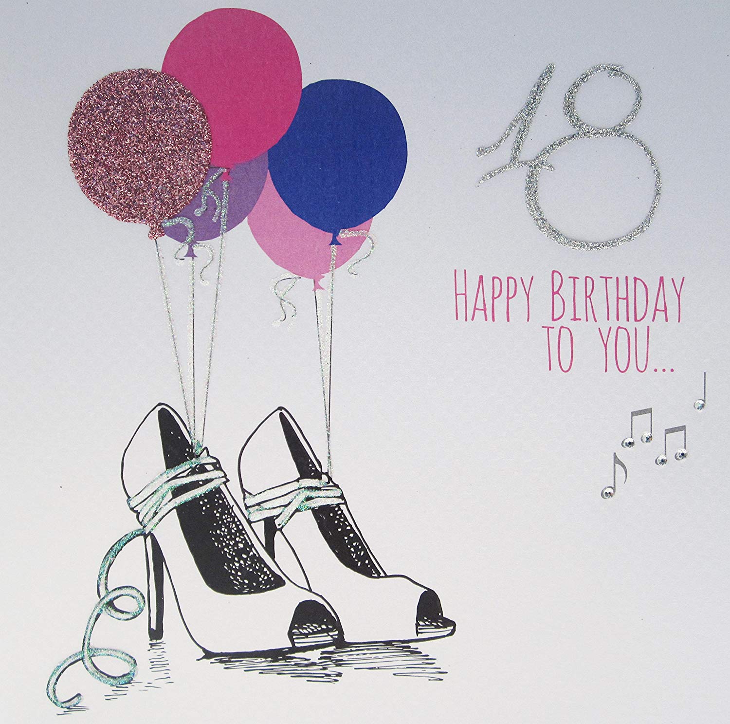 WHITE COTTON CARDS 18 Happy Handmade 18th Birthday Card, Code XE67-18, Pink, 22cm x 22cm