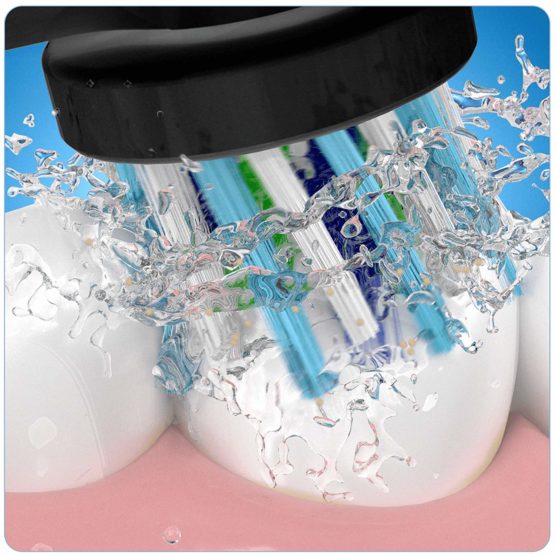 Oral-B CrossAction Black Toothbrush Heads Pack Of 4 Replacement Refills For Electric Rechargeable Toothbrush, Black Edition - Image 2