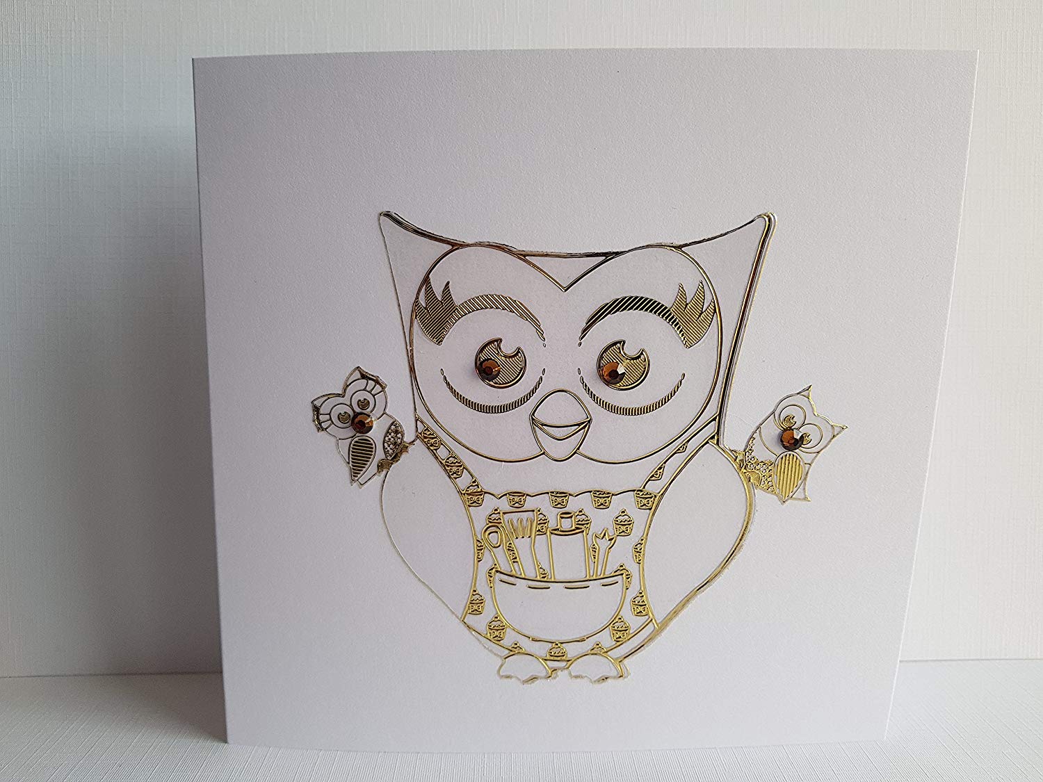 Creative Products CPD_3003 Craftstickers Owls, transparent/Gold Double Embossed, Stickers, 23 x 10 x 1 cm - Image 2
