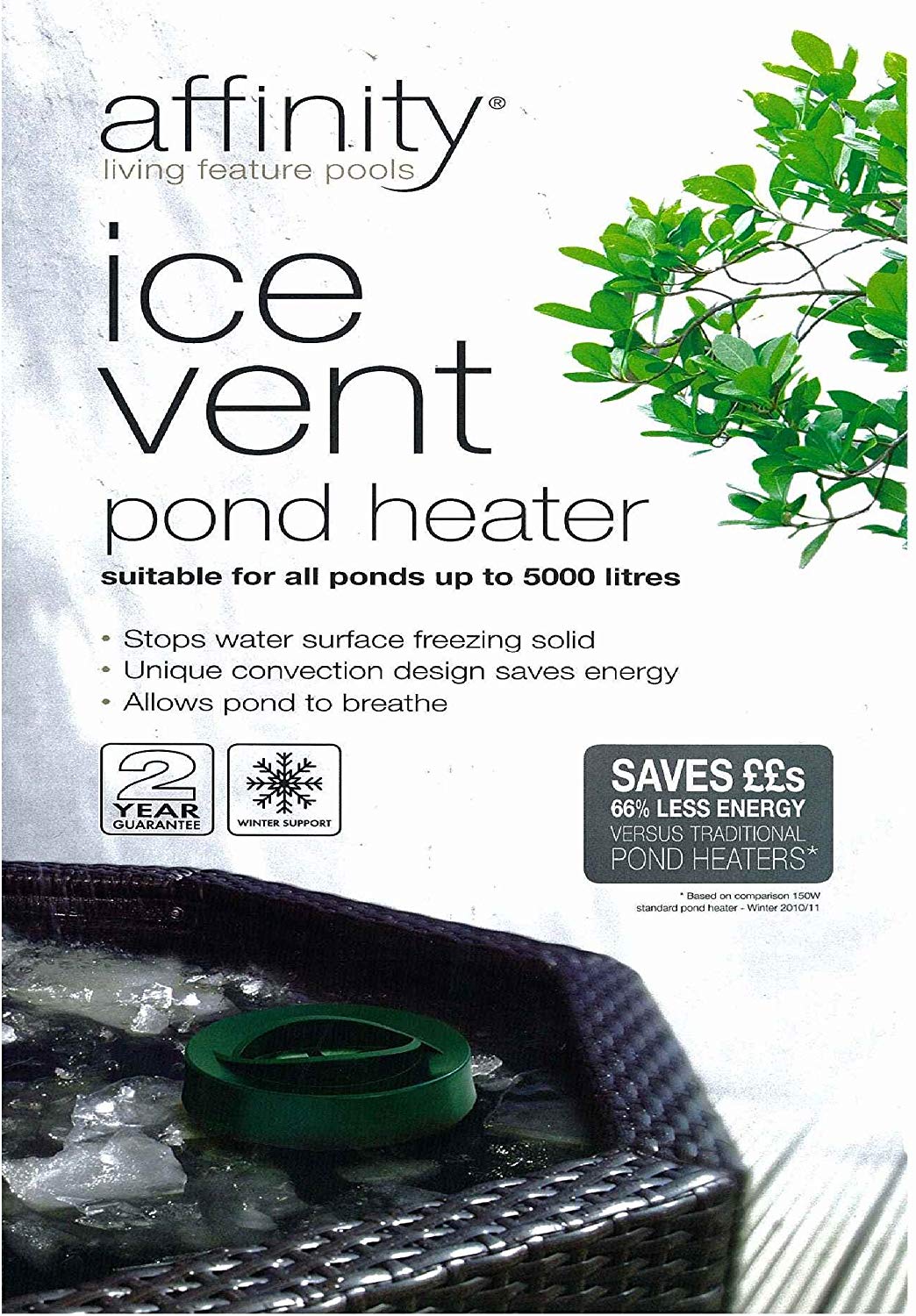 Blagdon Affinity Ice Vent 50w Pond Heater, Allows Oxygen In, Toxic Gases Out, Allows Fish to Breathe, for Ponds up to 5000 Litre,Black