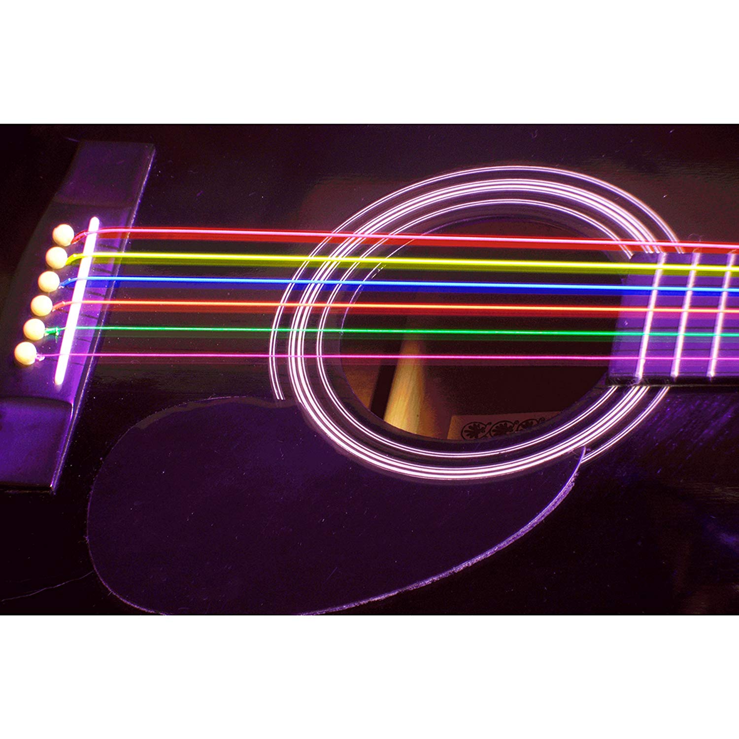 DR Strings Hi-Def Neon Multi-Color Acoustic - Lite, mixed, Full size 4/4 - Image 2