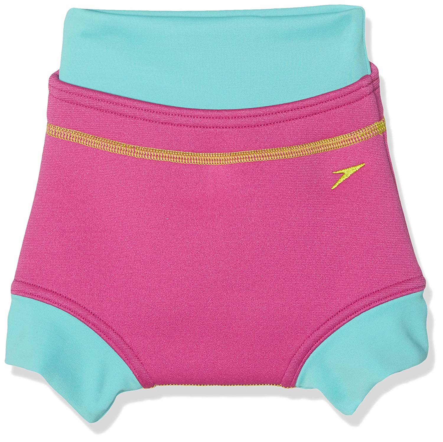 Speedo Girl's Swimnappy Cover - Vegas Pink/Bali Blue/Lime Punch, Size 6-9, 6-9 Months