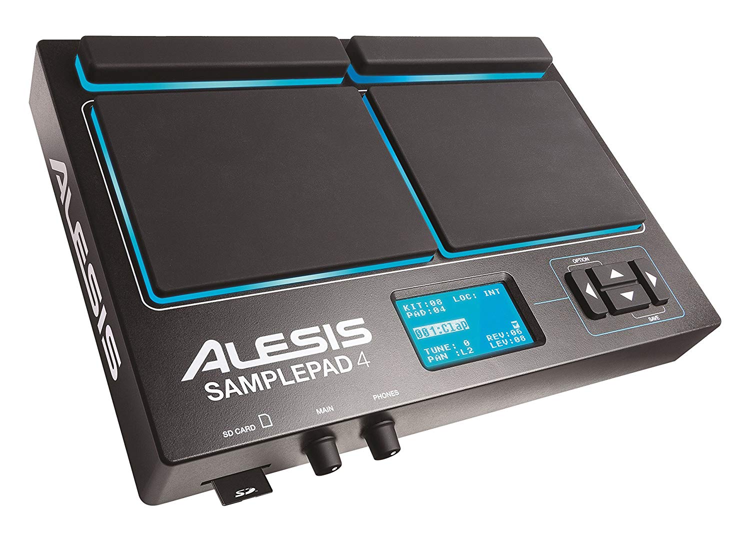 Alesis Sample Pad 4, Compact Percussion and Sample Triggering Instrument with 4 Velocity Sensitive Pads