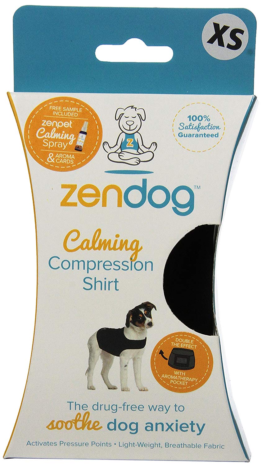 Contech Enterprises Inc. Zendog Anxiety Shirt/Calming Vest XS, Black, Extra Small