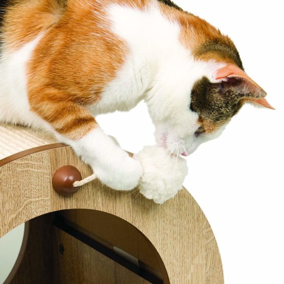 Vesper Minou - Cute Cat Hideout, Bed and Scratcher in one - Oak-look Cat Furniture - Image 3