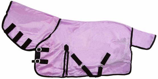 Cwell Equine NEW MINI/SHETLAND/PONY FLY RUG SOFT MESH ATTACHED NECK COVER PURPLE/LILLAC 3'6-4'9" (3'6)