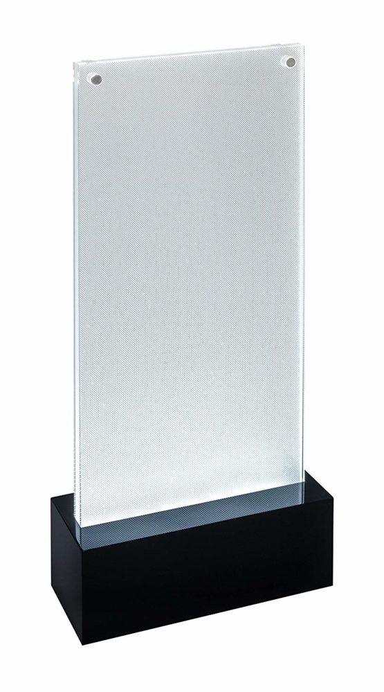 SIGEL TA424 LED Sign Holder, upright, for DL, illuminated double-sided presentation, acrylic, transparent, 1 pc.